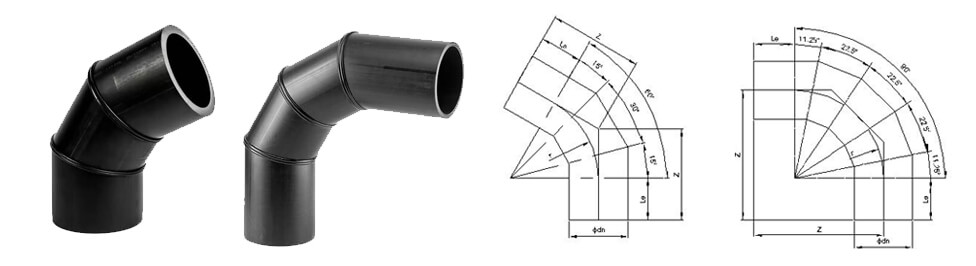 Fabricated HDPE 90 Degree Elbow DEF PIPELINE